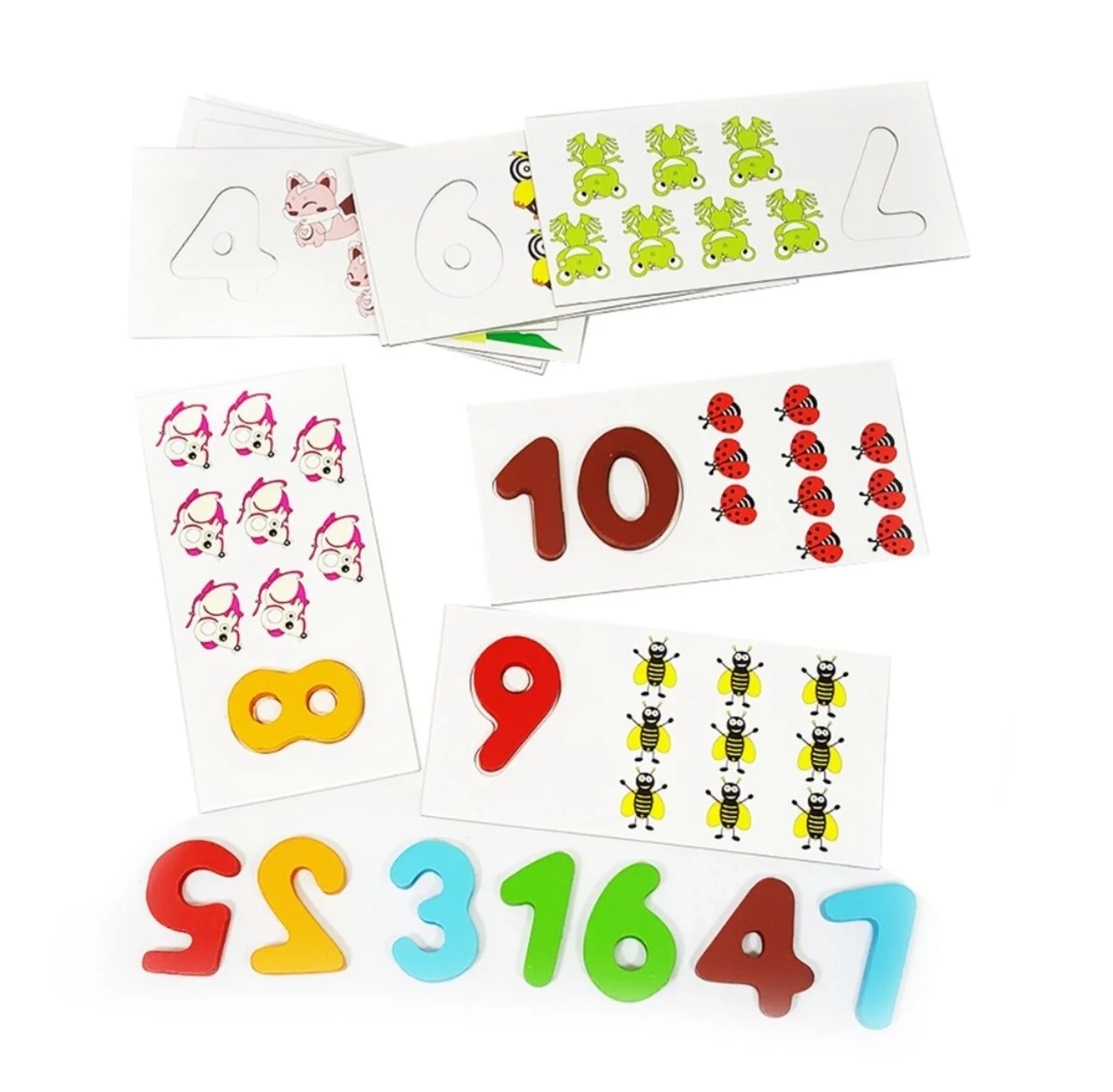 Product Image Wooden Number Identification Cards for Kids - Image 1